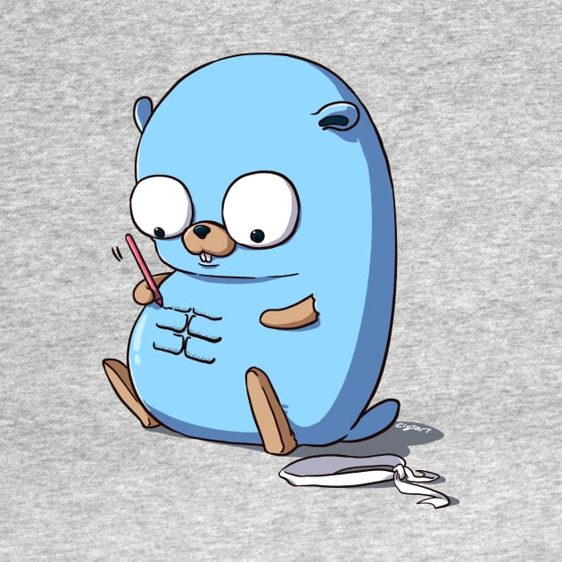 Golang Gopher Go Six Pack by clgtart